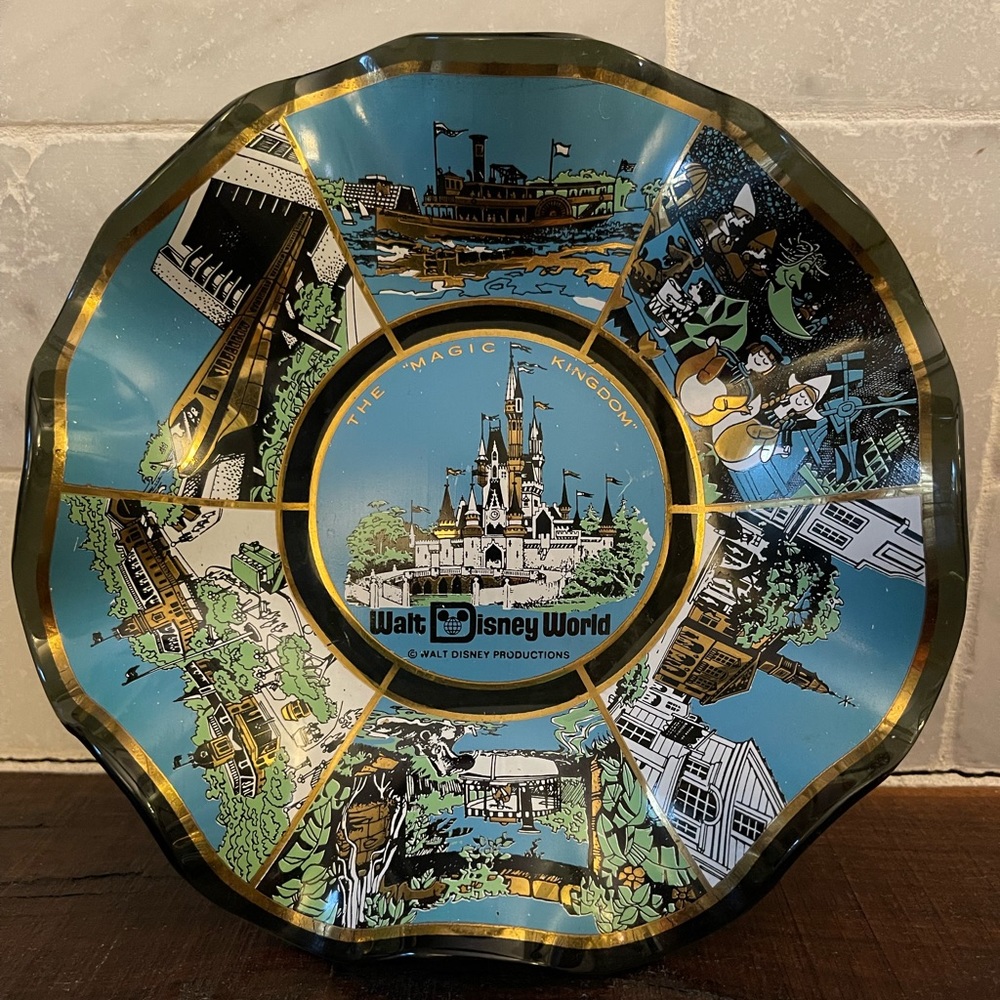 Vintage Glass Disney World Ashtray